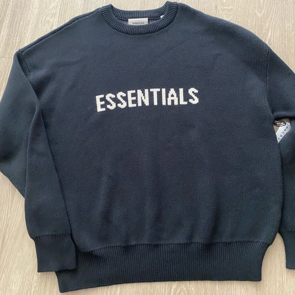 Essentials Fear of God Black Knit Sweater L
